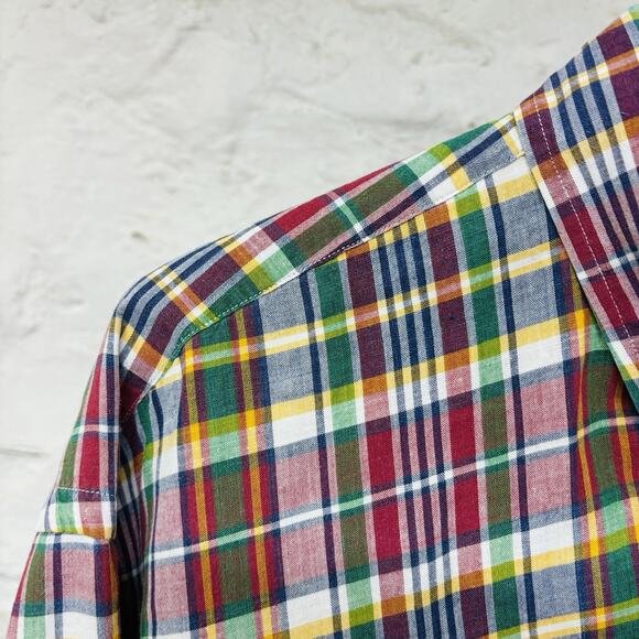 Polo Ralph Lauren Shirt Madras Plaid Lightweight Preppy Classic Vintage 80s 90s - Picture 2 of 8